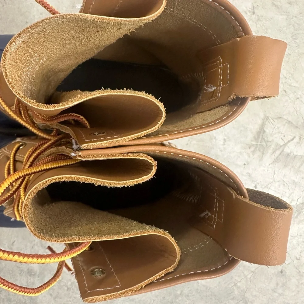 L.L. Bean Tan and Black Leather Bean Boots